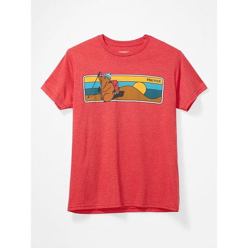 Marmot Clothes Red NZ - Hiking Marty T-Shirts Mens NZ4018235